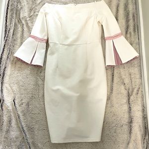 Beautiful off the shoulder dress w/flared sleeve